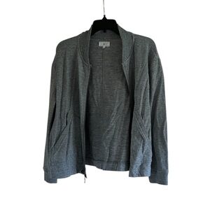 Lou & Grey Heather Gray Zip Up Size Medium Long Sleeve Jacket